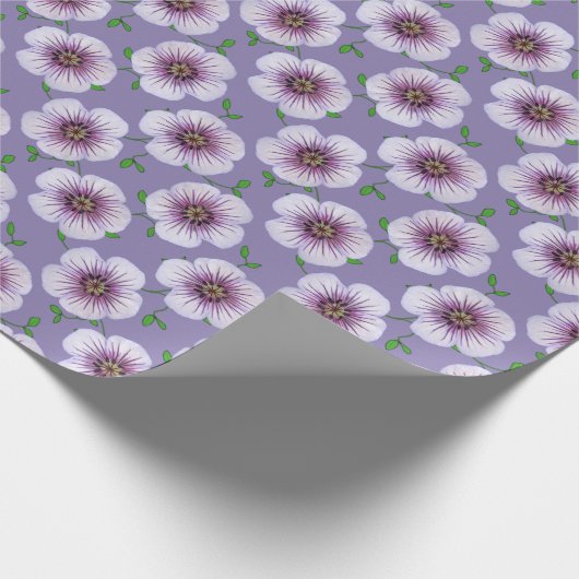 Botanisch blauer Geranus-Blume Geschenkpapier (Ecke)