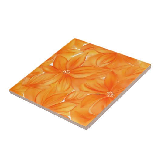 Botanisch-blühende Orangenblume Fliese (Seite)