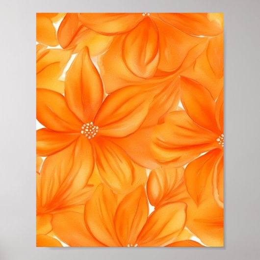 Botanisch-blühende Orangenblume Poster (Vorne)
