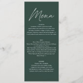 Botanisch-blumengrüne Hochzeitsstimmung Menükarte (Vorderseite)
