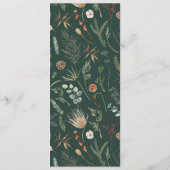 Botanisch-blumengrüne Hochzeitsstimmung Menükarte (Rückseite)