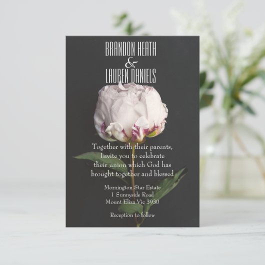 Botanisch - christliche Hochzeits-Einladung Einladung (Stehend Vorderseite)