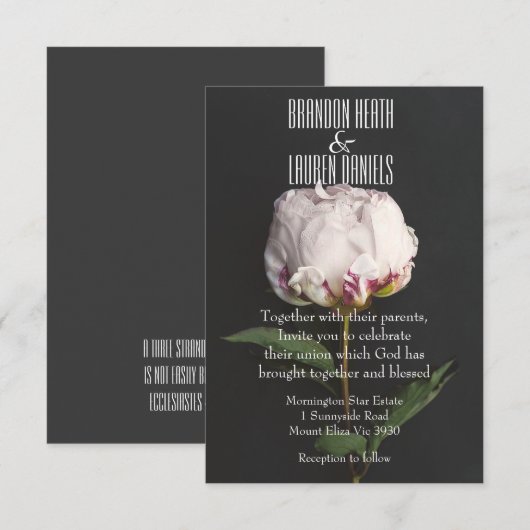 Botanisch - christliche Hochzeits-Einladung Einladung (Vorne/Hinten)