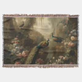 Botanisch: drei Pfauen im englischen Garten Decke