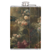 Botanisch: drei Pfauen im englischen Garten Flachmann (Rückseite)