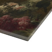 Botanisch: drei Pfauen im englischen Garten Schneidebrett (Ecke)