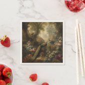 Botanisch: drei Pfauen im englischen Garten Serviette (Beispiel)