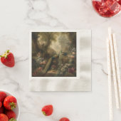 Botanisch: drei Pfauen im englischen Garten Serviette (Beispiel)