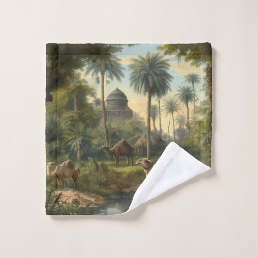 Botanisch: Dromedaren im Dschungel in der Nähe ein Badhandtuch Set (Waschlappen)