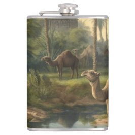 Botanisch: Dromedaren im Dschungel in der Nähe ein Flachmann