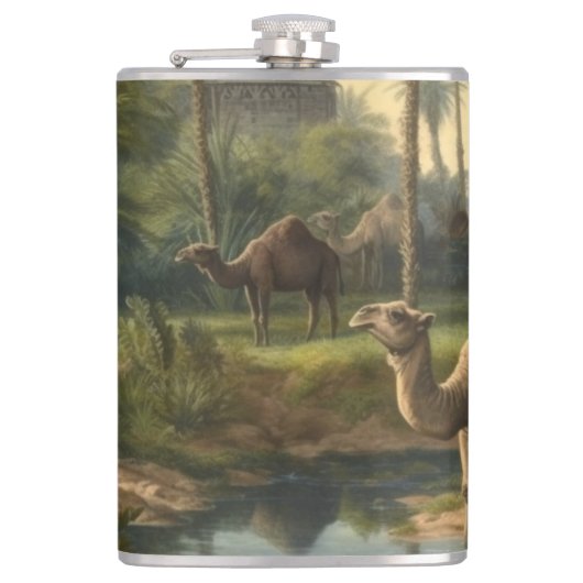 Botanisch: Dromedaren im Dschungel in der Nähe ein Flachmann (Vorderseite)