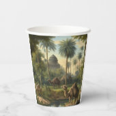 Botanisch: Dromedaren im Dschungel in der Nähe ein Pappbecher (Rückseite)