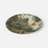 Botanisch: Dromedaren im Dschungel in der Nähe ein Pappteller (Schrägansicht)