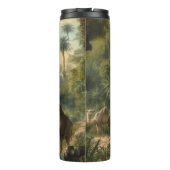 Botanisch: Dromedaren im Dschungel in der Nähe ein Thermosbecher (Rückseite)