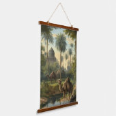 Botanisch: Dromedaren im Dschungel in der Nähe ein Wandteppich Mit Holzrahmen (Gewinkelt)