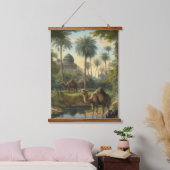 Botanisch: Dromedaren im Dschungel in der Nähe ein Wandteppich Mit Holzrahmen (Schlafzimmer)