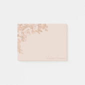 Botanisch elegant | Kupfer Rose Gold Floral Custom Post-it Klebezettel (Vorderseite)