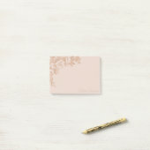 Botanisch elegant | Kupfer Rose Gold Floral Custom Post-it Klebezettel (Auf Schreibtisch)