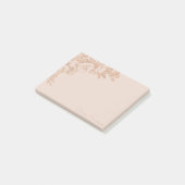 Botanisch elegant | Kupfer Rose Gold Floral Custom Post-it Klebezettel (angewinkelt)