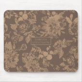 Botanisch elegant | Kupfer Rose Gold Floral Mousepad (Vorne)