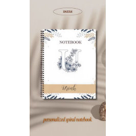 Botanisch elegant mit Initial U Notizblock