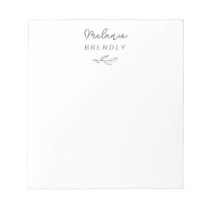 Botanisch Elegant Modern Minimalistisch Schwarz We Notizblock