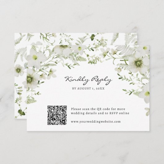 Botanisch elegant RSVP karte (Vorne/Hinten)