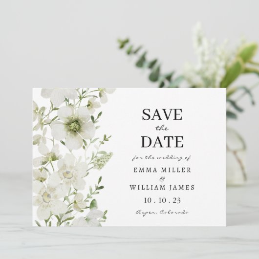 Botanisch elegant save the date (Stehend Vorderseite)