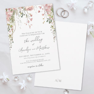 Botanisch Elegante Aquarell-Wildblumen-Hochzeit Einladung