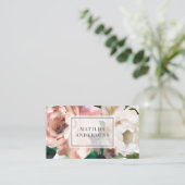 Botanisch elegante Blumen und Blätter in Wasserfar Visitenkarte (Stehend Vorderseite)