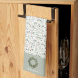 botanisch elegante moderne Geschenkdekoration Geschirrtuch<br><div class="desc">Weiche grüne,  schwarze,  braune grün und grau elegante moderne Blätter eucalyptus Wasserfarbe botanische natürliche Weihnachtsgeschenk Dekoration. Einfaches,  sauberes und minimales Design.</div>