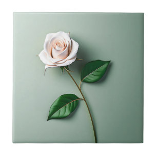 Botanisch-elegante Rose Fliese