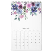 Botanisch-elegante Wasserfarben Kalender (Mär 2027)