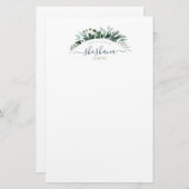 Botanisch-elegante Wasserfarben mit hebräischer Sc Briefpapier (Vorne/Hinten)
