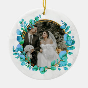 Botanisch elegantes Wasserfarbenspiel zum Hochzeit Keramik Ornament
