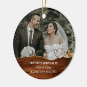 Botanisch elegantes Wasserfarbenspiel zum Hochzeit Keramik Ornament (Links)