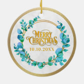 Botanisch elegantes Wasserfarbenspiel zum Hochzeit Keramik Ornament (Hinten)