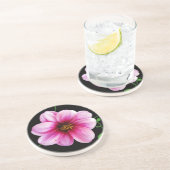 Botanisch erblassen Sie - rosa Dahlie-Blume auf Getränkeuntersetzer (Seite)