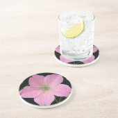 Botanisch erblassen Sie - rosa Pelargonie-Blume Sandstein Untersetzer (Seite)