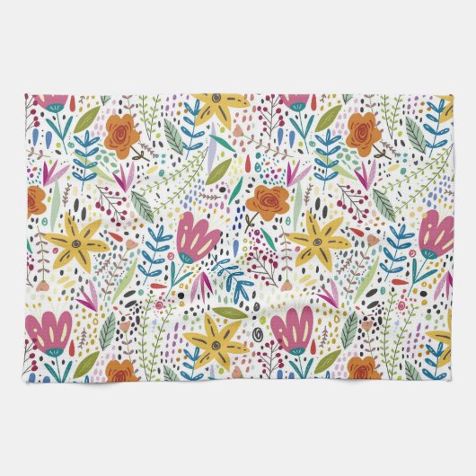 Botanisch farbenfroh geschirrtuch (Horizontal)