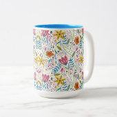 Botanisch farbenfroh zweifarbige tasse (VorderseiteRechts)