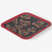 Botanisch farbige Herbstlaube Dunkel anpassbar Pappteller (Gewinkelt)