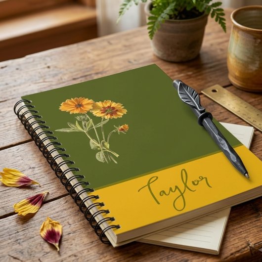 Botanisch floral notizblock