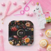 Botanisch-florale Barockzeitschrift Pappteller (Party)