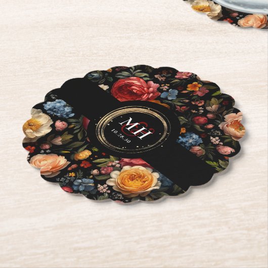 Botanisch-florale Barockzeitschrift Untersetzer (angewinkelt)