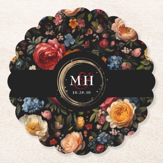 Botanisch-florale Barockzeitschrift Untersetzer (Vorderseite)