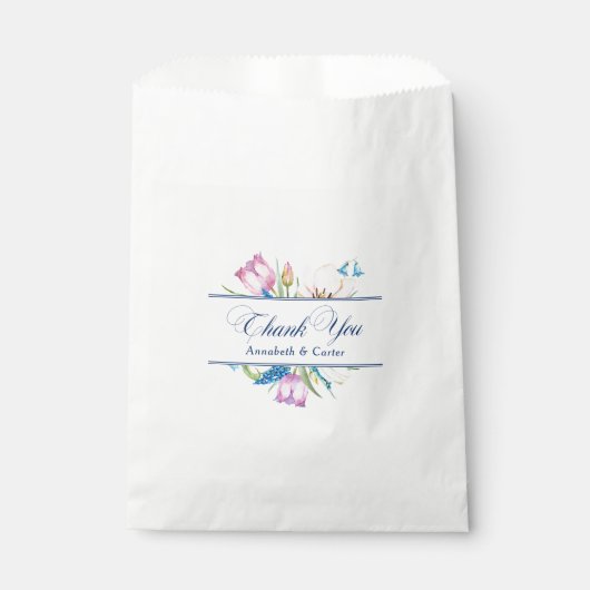 Botanisch-florale "Danke" Geschenktütchen (Vorderseite)