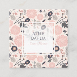 Botanisch-floralrosa Blume Quadratische Visitenkarte