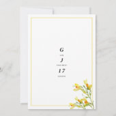 Botanisch-gelb-orange-grüne Frühlingssonne Einladung (Rückseite)