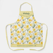 Botanisch-Gelbe Daffodil-personalisiert Schürze (Vorderseite)